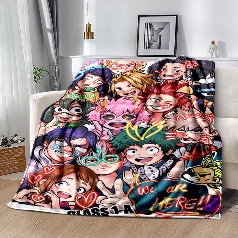 

3D My Hero Academia Deku Bakugou Cartoon Anime Blanket,Soft Throw Blanket for Home Bedroom Bed Sofa Travel Picnic Cover Kids