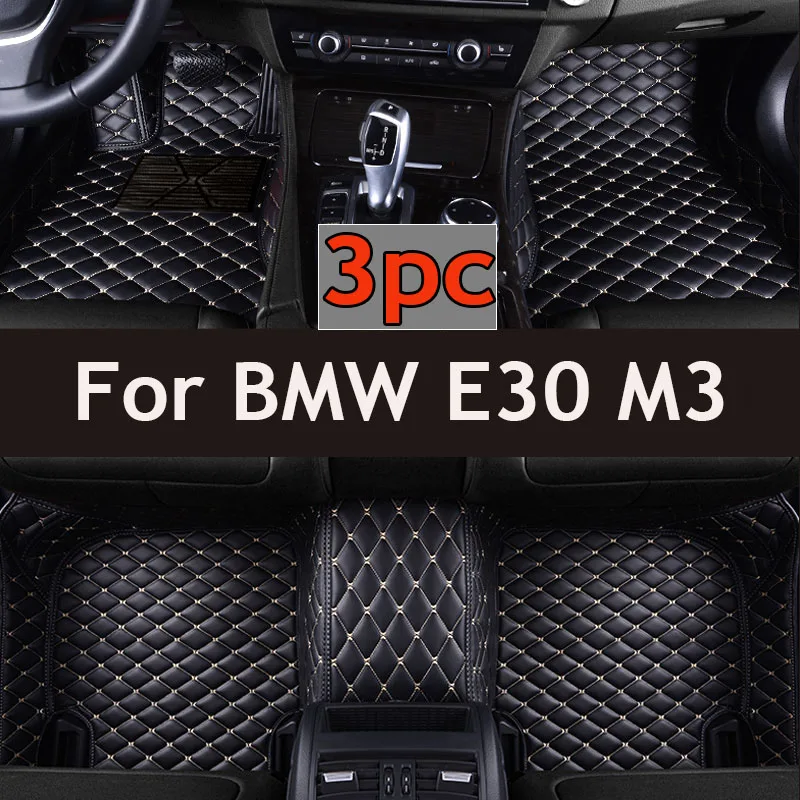 Custom Automotive Car Floor Mats For BMW E30 M3 1986 1987 1988 1989 1990 Auto Luxury Leather Men Women Car Mats Full Coverage