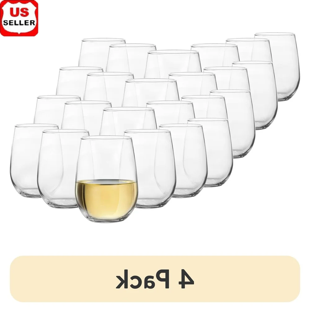 

(4 упаковки бокалов для вина без ножек на 17 унций