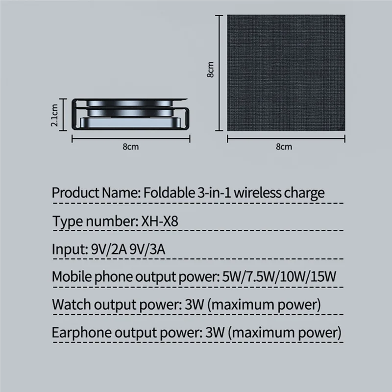 3-In-One Wireless Charger Pad สําหรับ iPhone/Iwatch/แม่เหล็กพับได้ 3 ใน 1 สถานีชาร์จไร้สายใช้งานง่าย