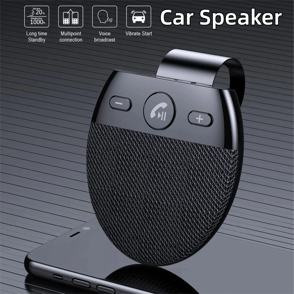 Bluetooth 5.0 Bluetooth Speakerphone Noise Reduction High Definition Voice Handsfree Car Kit Auto Power on Easy Installation