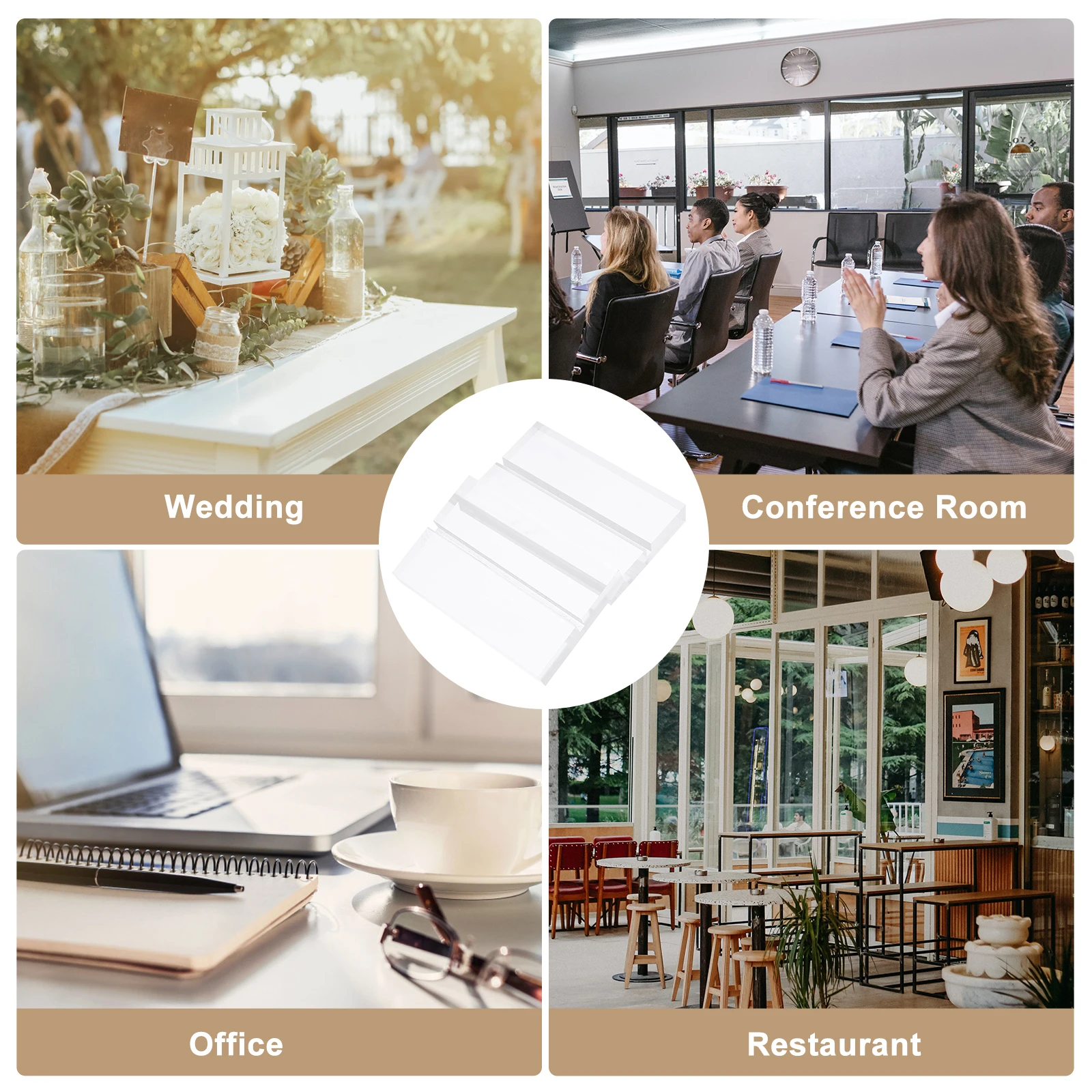 

10pcs Acrylic Vertical Bracket Clear Slotted Stand for Memo Display Place Cards Holder Table Numbers Slot Stand Sign Holders