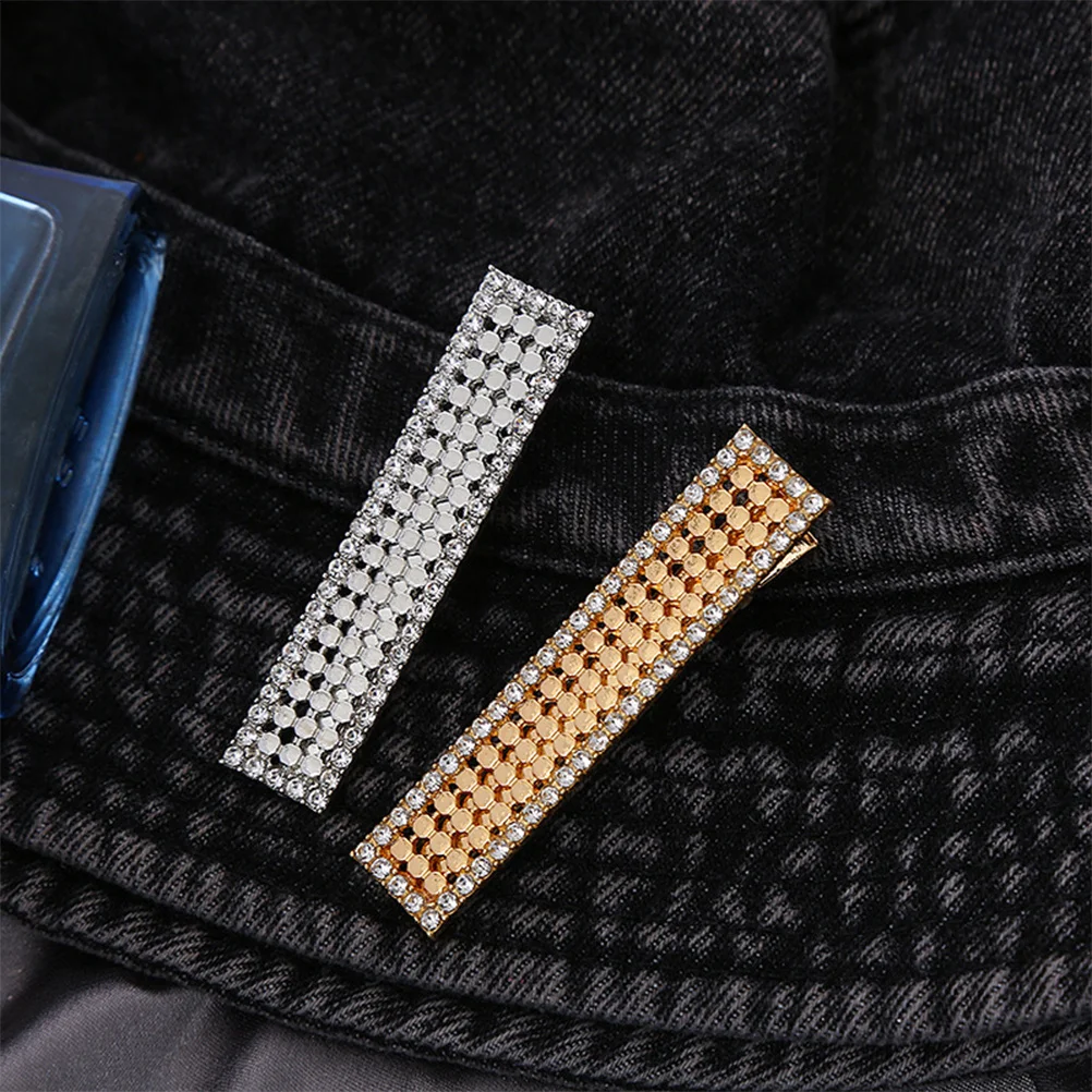 2 قطعة مقاطع حجر الراين أنيقة سبيكة المشابك المرأة إكسسوارات الشعر مقاطع جانبية صغيرة لتصفيف تقسيم مجعد مستقيم #3