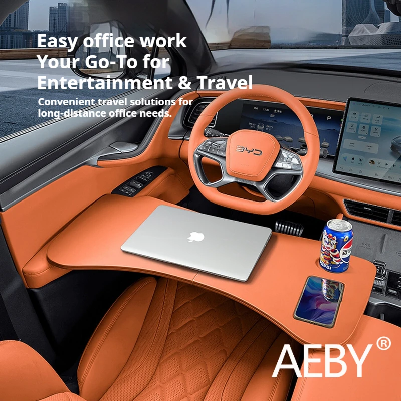AEBY For BYD Sealion 7 2024 Foldable Car Desk Backseat Dining Tray & Laptop Stand for Kids Adults, Auto Snack Table Travel