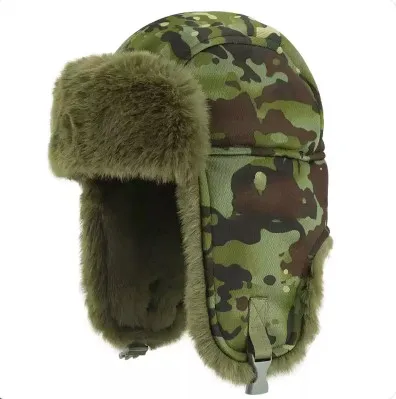 German Palm Tree Camouflage Ushanka Leifei Hat Winer Man Outdoor Brown