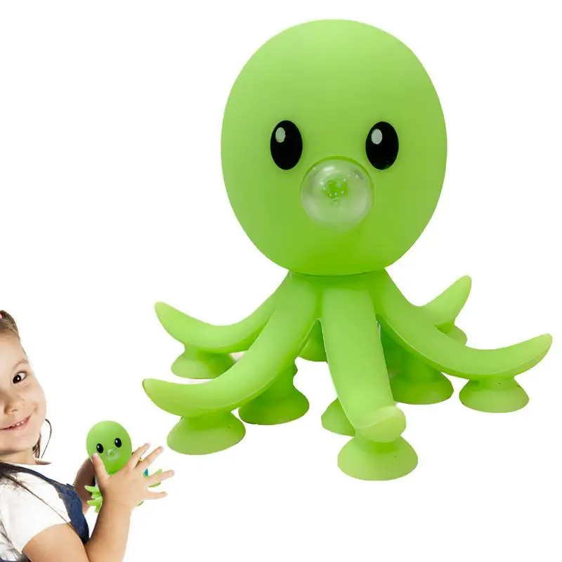 

Soft Squeeze Toy Octopus Blow Bubble Novelty Pinch Toy Mini Squeeze Toy Relief Toy Accessory For Kids Children Boys