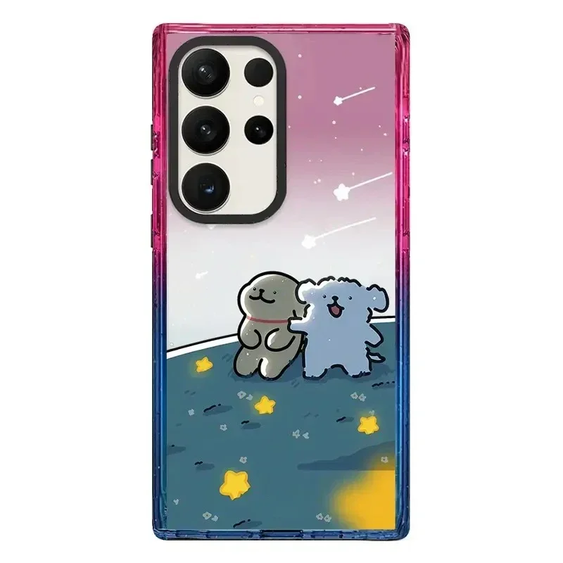 

Dog Friends Acrylic Colorful Border Case for Samsung Galaxy S22 S23 S24 Ultra S22+ S23+ S24 Plus Cover Protective Case