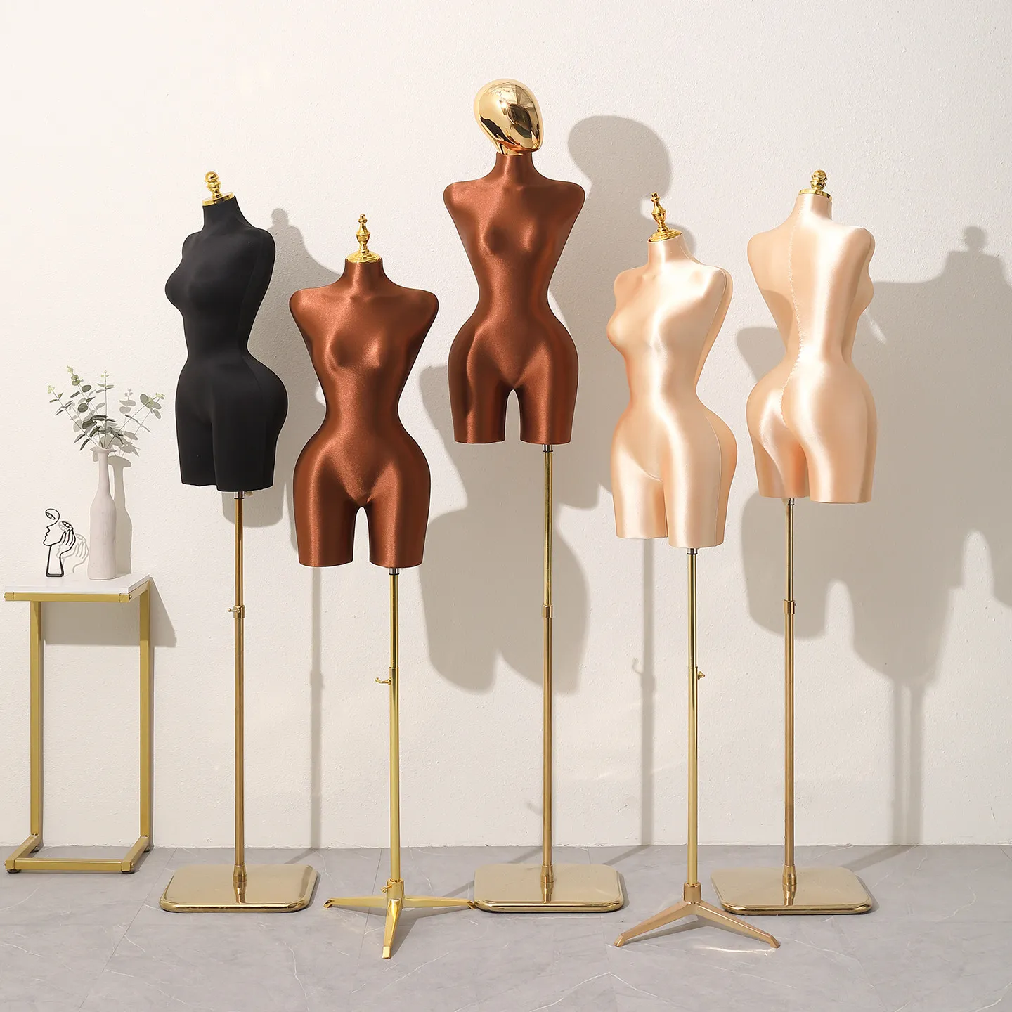 Women's clothing store silk satin large size model women's clothing half-body dummy table clothing store fat hip thin waist