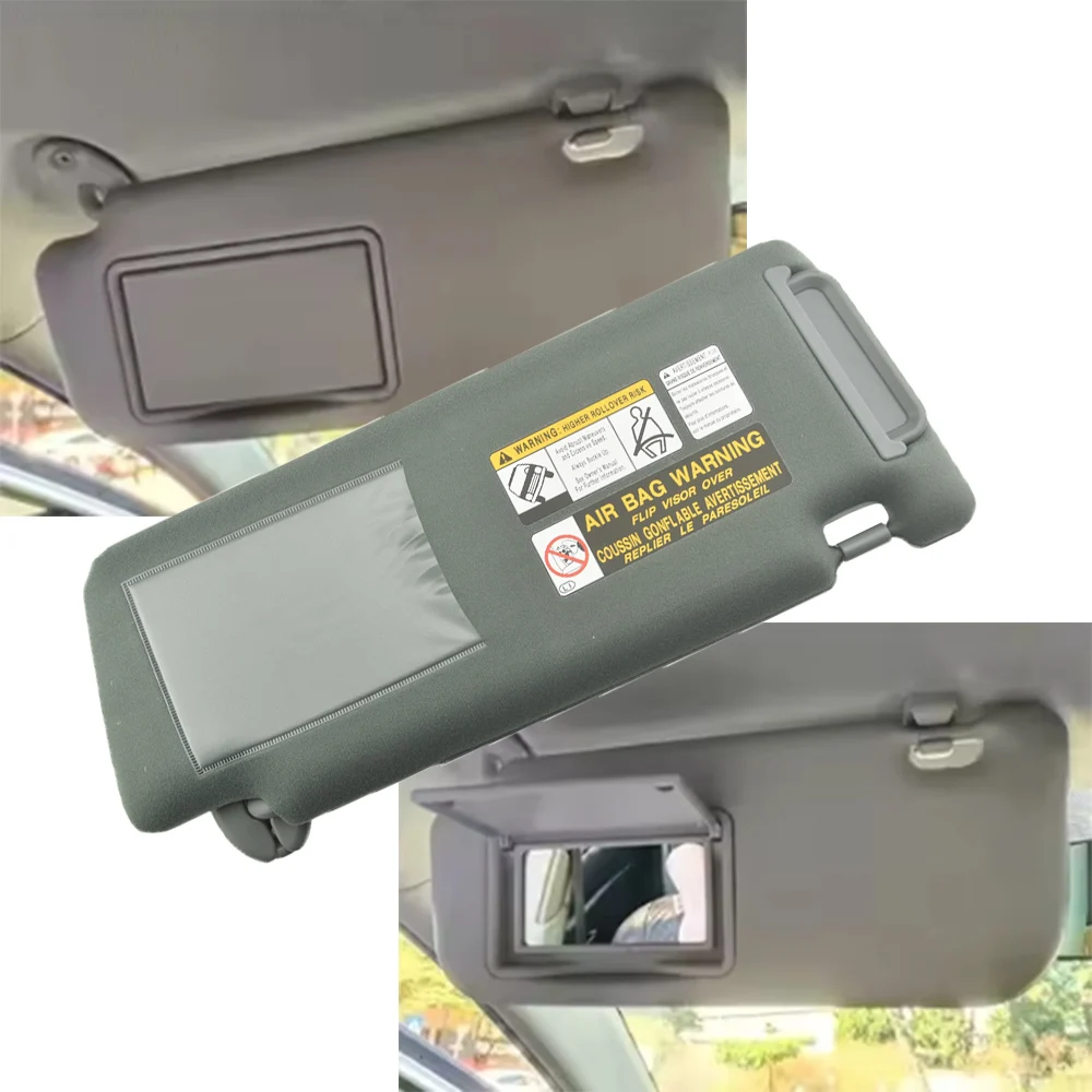 LHD Sun Visor With Makeup Mirror Grey Beige Sun Shade Fit Toyota Tacoma 2005-2012 High Quality Car Interior Replacement Part