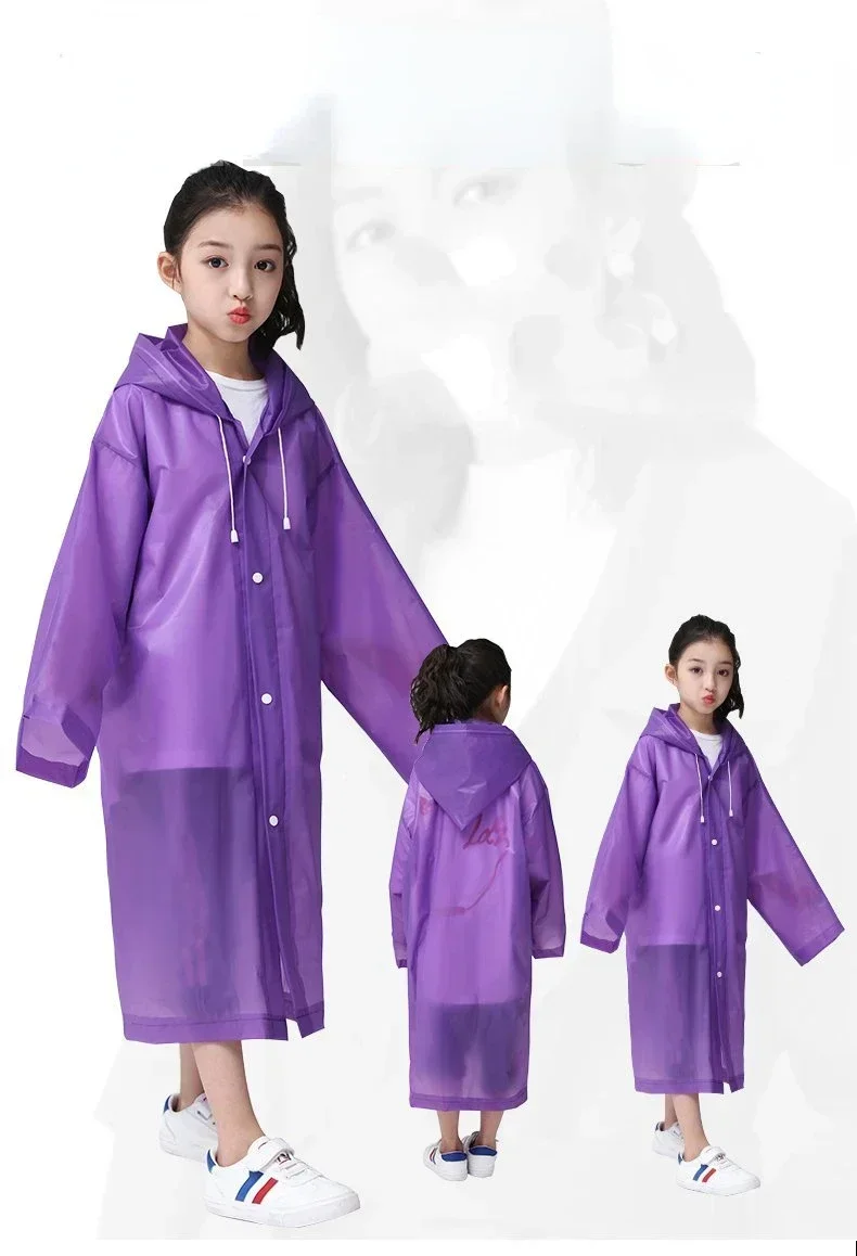 Fashion Children\'s Raincoat High-quality EVA Waterproof Thickened Raincoat Outdoor Hiking Reusable Transparent Raincoat