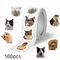 500pcs/Roll Funny Cat Stickers Cartoon Cute Decals Stationery Guitar Phone Bicycle Laptop Luggage Car Graffiti Sticker