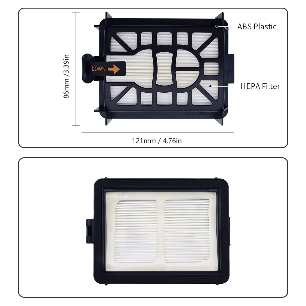 Hauptseitenbürste, Staubschaum, HEPA-Filter, kompatibel mit Shark AV2500AE AV2501AE RV2502AE Staubsauger, Ersatzteil-Zubehör-Set