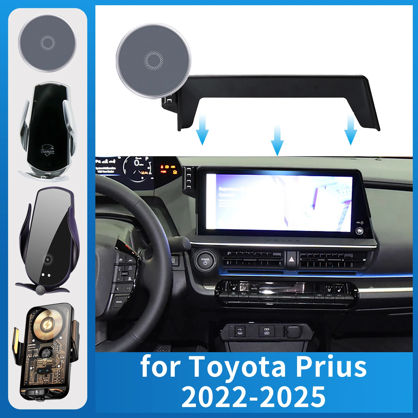 

for Toyota Prius 2022-2025 60 Series Car Phone Holder Screen Fixed Navigation Bracket Base Wireless Charging