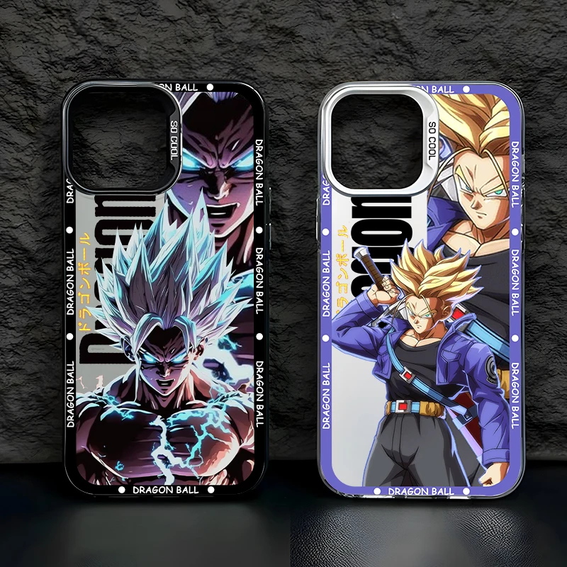 

D-Dragon Ball Gohan Goku For Apple iPhone 15 14 13 12 11 XS XR X Pro Max Plus Colorful Silver Back Phone Case