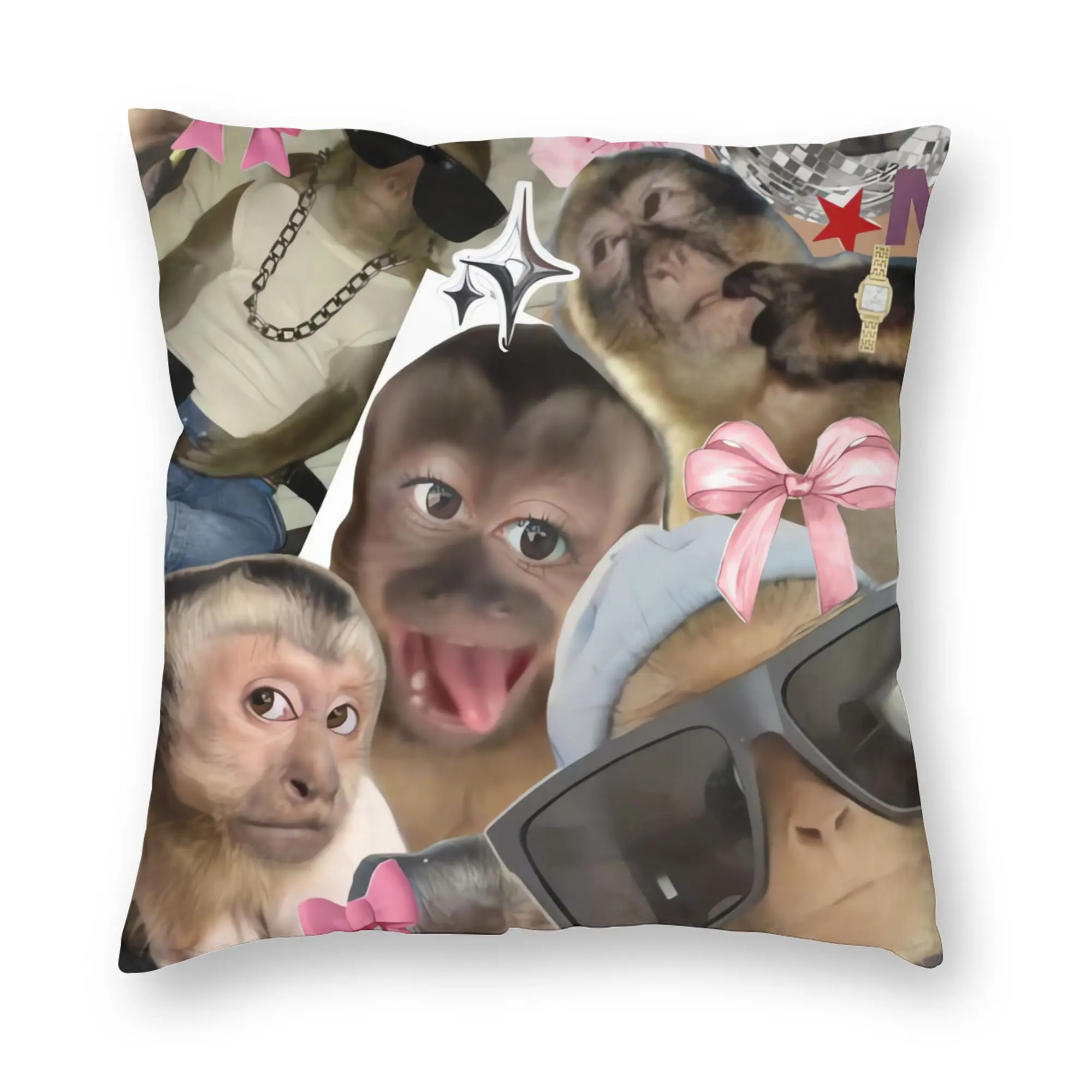 Funny Monkey Print Pillow Case  Comfy Pillow Cover Fashion Pillowcases For Couch Sofa Bedroom
