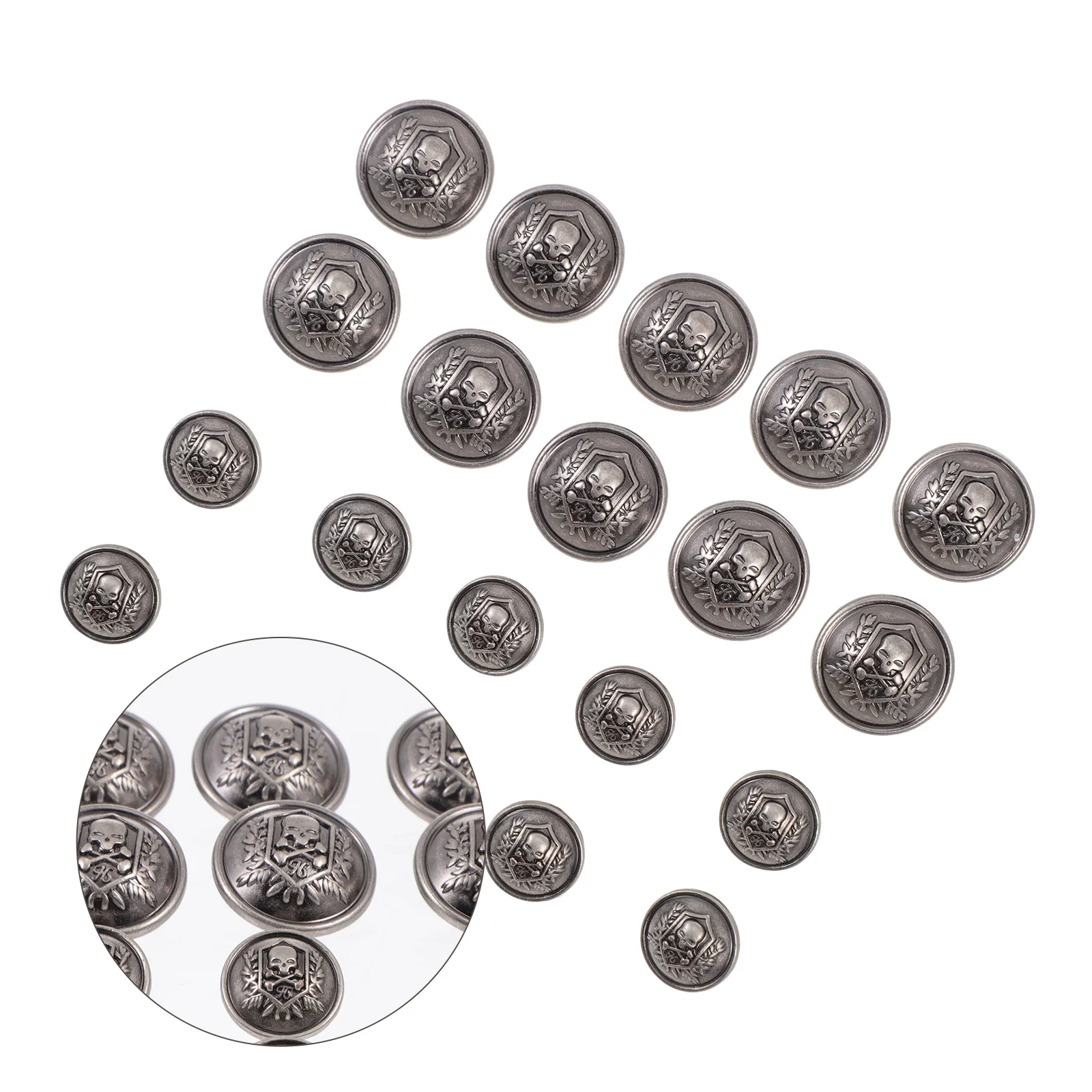 

20Pcs Metal Alloy Round Buttons Durable Simple Style Sewing Buttons for Coats Jackets Sweaters Replacement Clothing Accessories