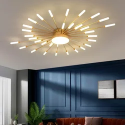 Modesto led lâmpadas de teto lustre acrílico girassol criativo para sala de estar mesa de jantar casa-eletrodomésticos decoração luzes brilho