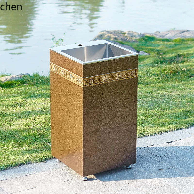 

HTT villa column basin outdoor courtyard garden sink outdoor integrated floor sink stainless steel wash basin