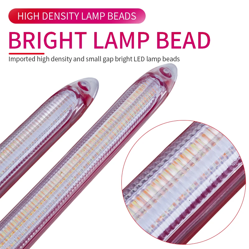 2pcs Car Led DRL Daytime Running Light Strips Flexible Waterproof Auto Headlight Turn Signal Yellow Flow Day Light 12V Universal