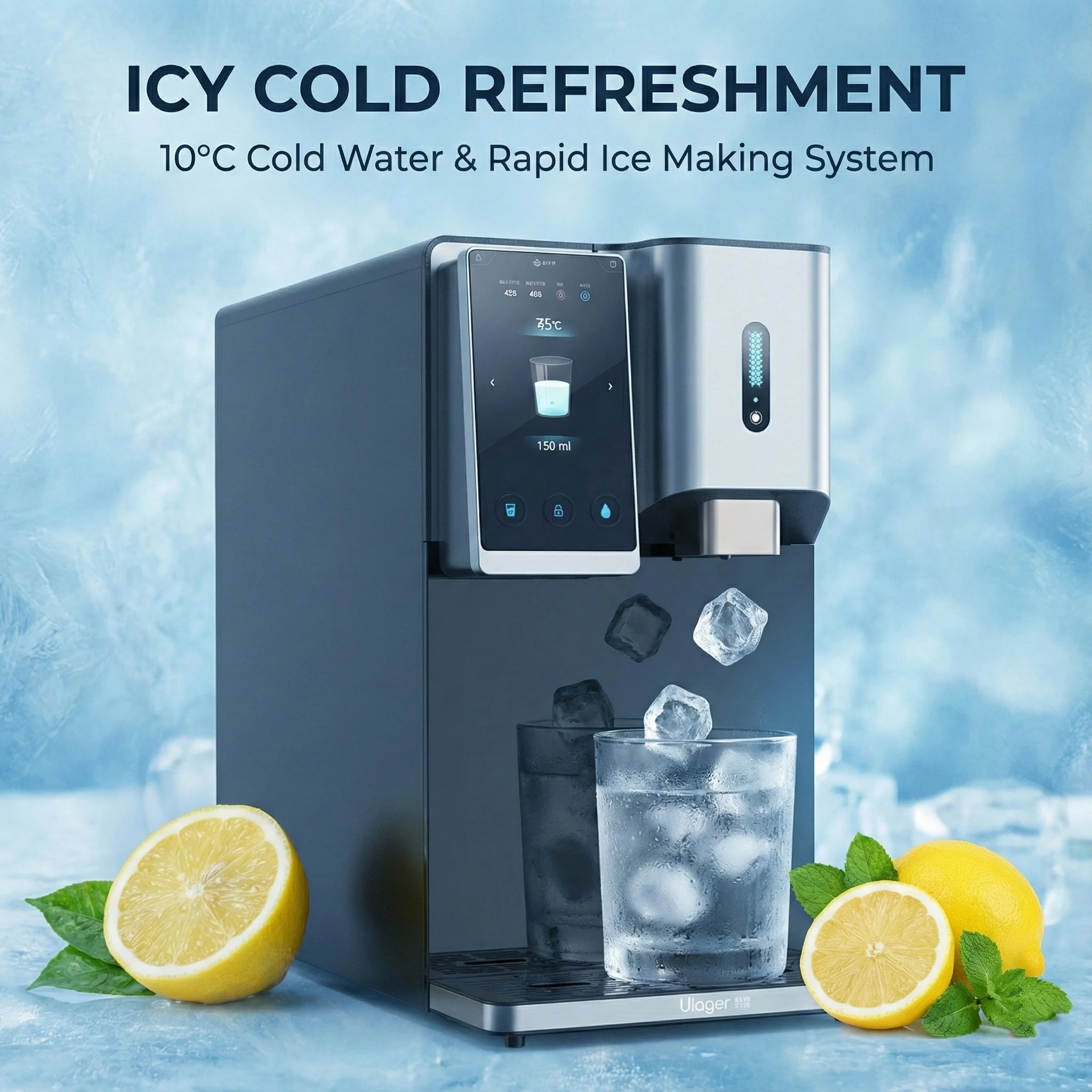 Hot and Cold Water Dispenser with Ice Maker Multiple Temperature Options for Household and Hotel Use