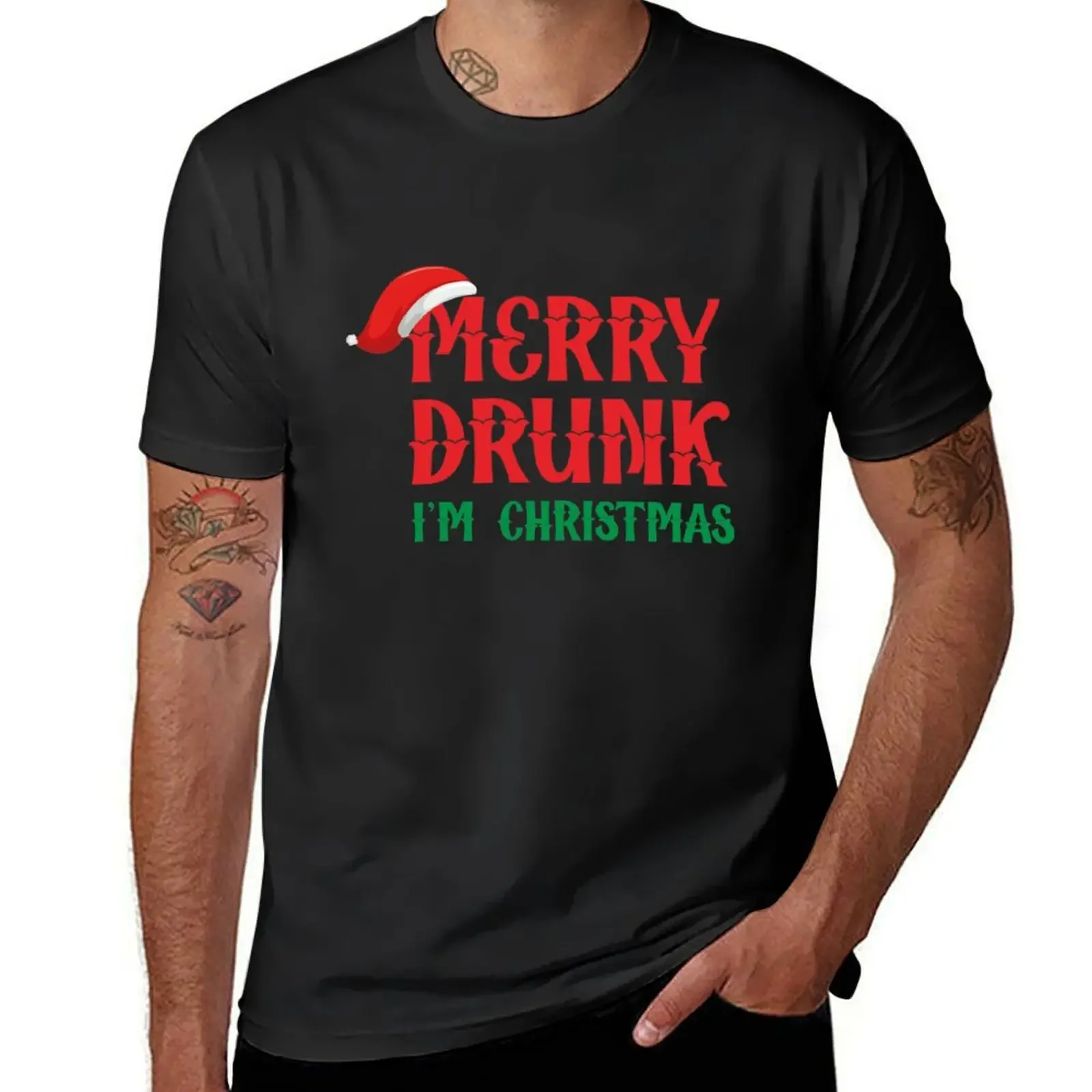 Merry Drunk I'm Christmas , Funny Christmas Drinking Holiday Funny Gift, 2021 T-Shirt summer 2025 designer t shirt men