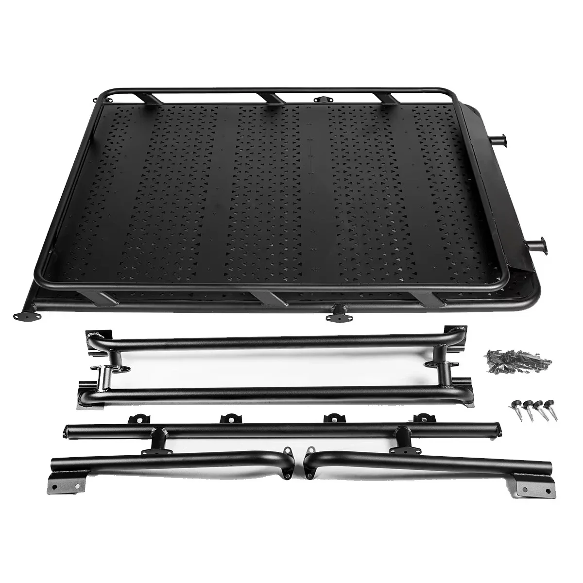 

Lightweight & Heavy Duty Aluminum Roof Rack for Wrangler JK 2 Doors 2007-2018 Luggage Carrier with Aluminum Plate