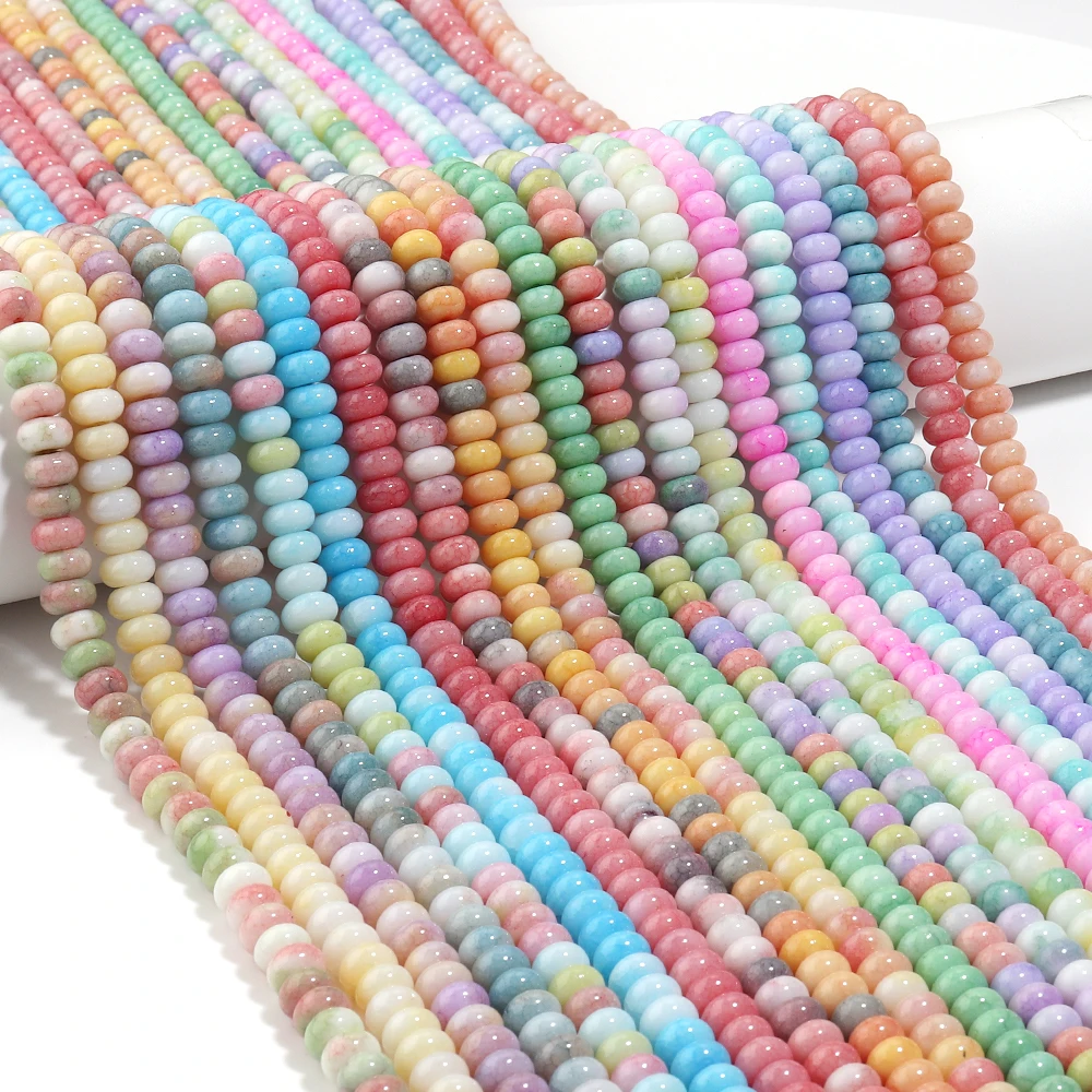 75 Stück 5x8mm Bunte Rissglasperlen Abakusperlen Lose Abstandsperlen für Schmuckherstellung DIY Armband Halsketten Zubehör – Detail 4