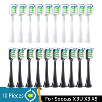 Xiaomi Replacement Brush Heads for SOOCAS X3 X5 V1 X3U Soft Bristle 10 Pieces Electric Toothbrush Dupont Bristle Sealed Packed