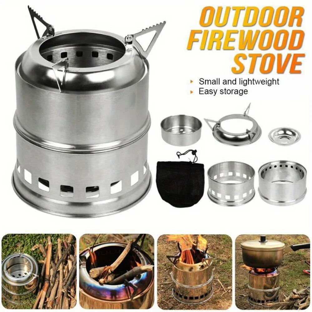 Venta caliente de Camping al aire libre Mini estufa de leña estufa pequeña plegable estufa de Alcohol portátil suministros de equipo de Camping