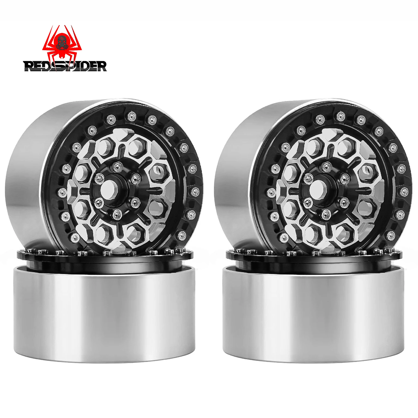 الأحمر العنكبوت 2.2 Beadlock عجلة ريم محور ل 1/10 RC سيارة الشبح 90018 90053 90048 المطرقة ري 4WD TRX-4 TRX-6 SCX10 D90