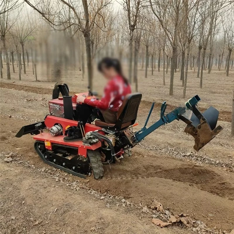 Coltivatore rotativo per micro motozappa per guida seduta con motrice diesel per piccola cingolata agricola