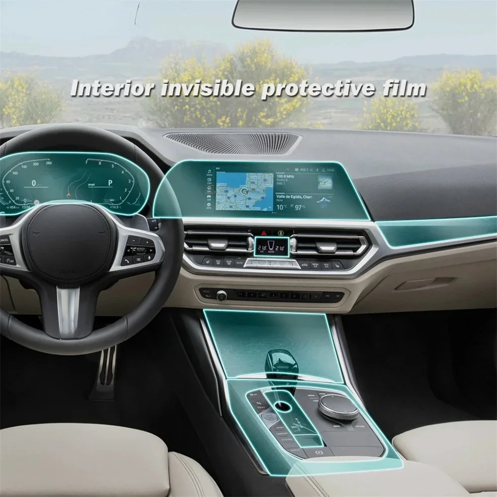 For BMW 3 Series G20 2019 2020 TPU Protector Film Accessories Car Door Center Console Media Film Central AC Navigation Screen