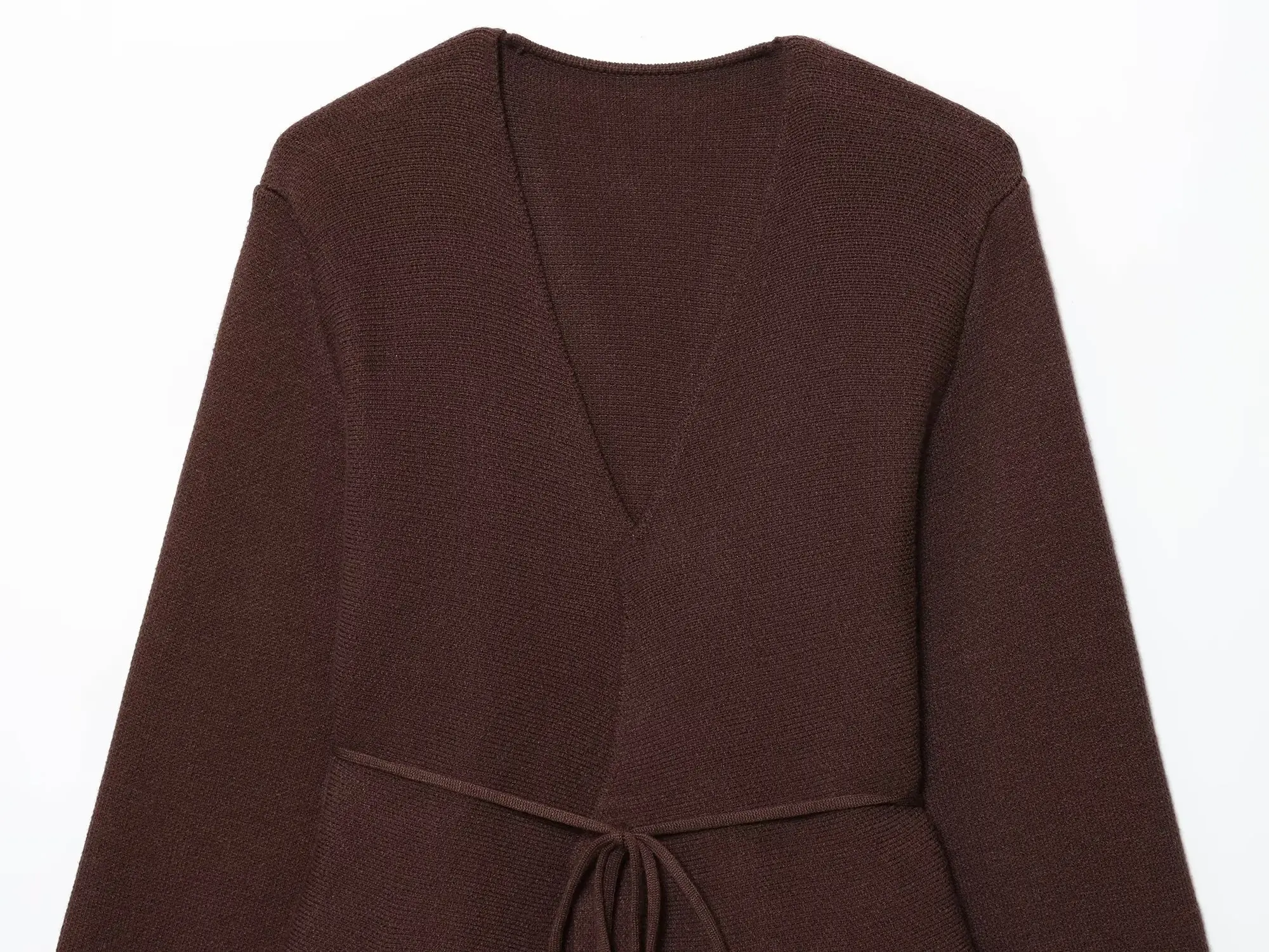 خريف جديد وصول أزياء الدانتيل متابعة متماسكة خمر طويلة الأكمام أنيقة الخامس الرقبة تنوعا سترة طويلة الأكمام