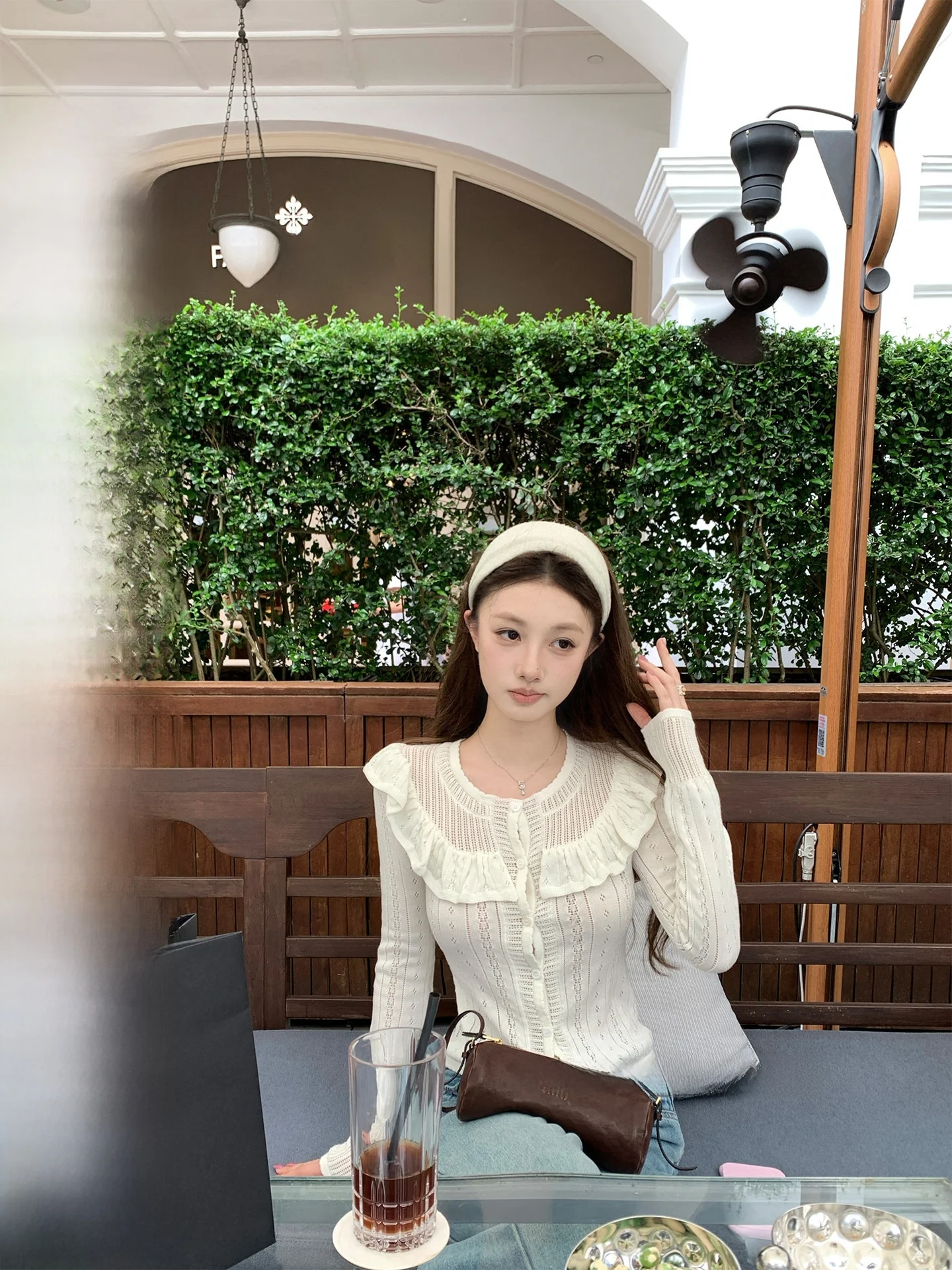 

Sweet Korean Sle Knitted Sweater with Lace Hollow out Design Oxygen Knot Long Sve Casual Loose Fit Knitwear