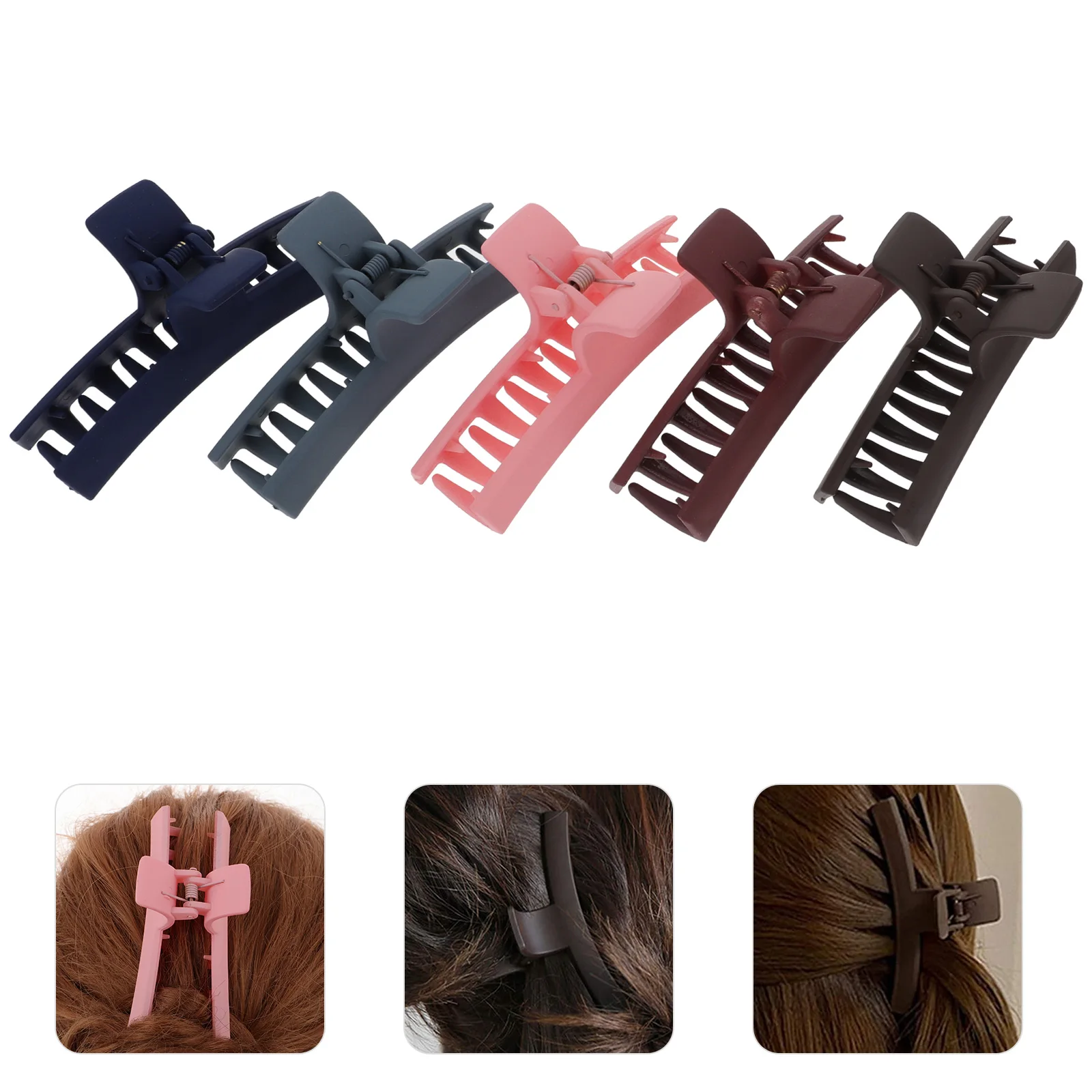 

5 Pcs Large Gripper Size Claw Clip Hair Barrette Clips Accessories Clamp Jaw Acrylic
