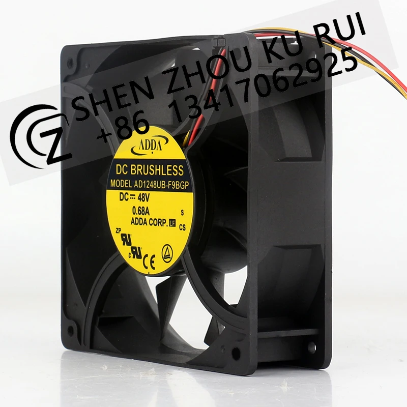 Original ADDA 48V 0.68A 12038 Converter High air pressure 120X120X38MM 12CM Server AD1248UB-F9BGP cooling fan