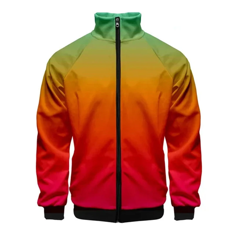 Nowe kolory męskie płaszcz na suwak modna kurtka 3D bluza z nadrukiem szeroka odzież para Harajuku Baseball odzież męska