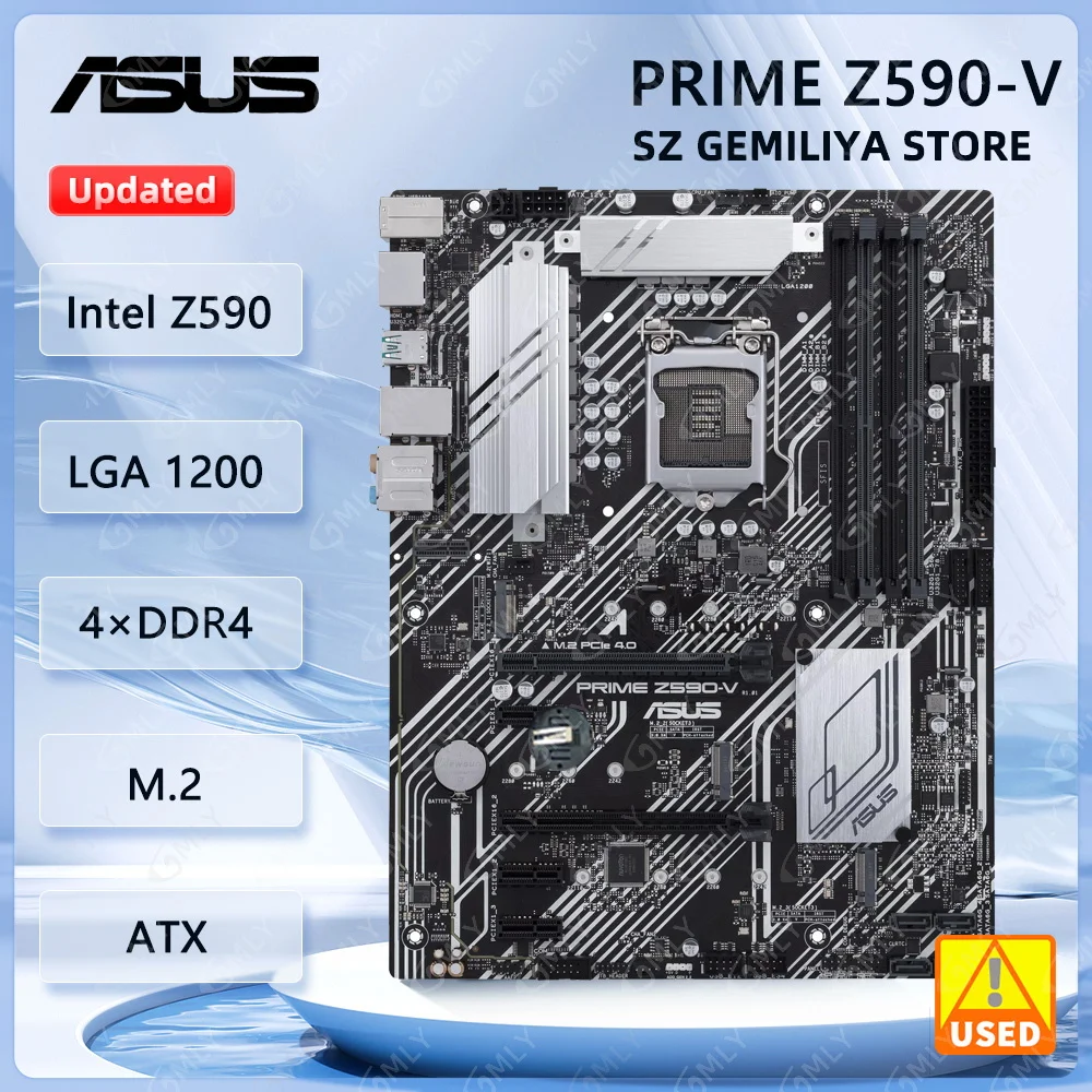 

Материнская плата Asus PRIME Z590-V Intel Z590 LGA 1200 DDR4 128 ГБ 3 × M.2 ATX поддержка i3-10100 i3-10305 i5-10500 i5-11400 Core I7-1170