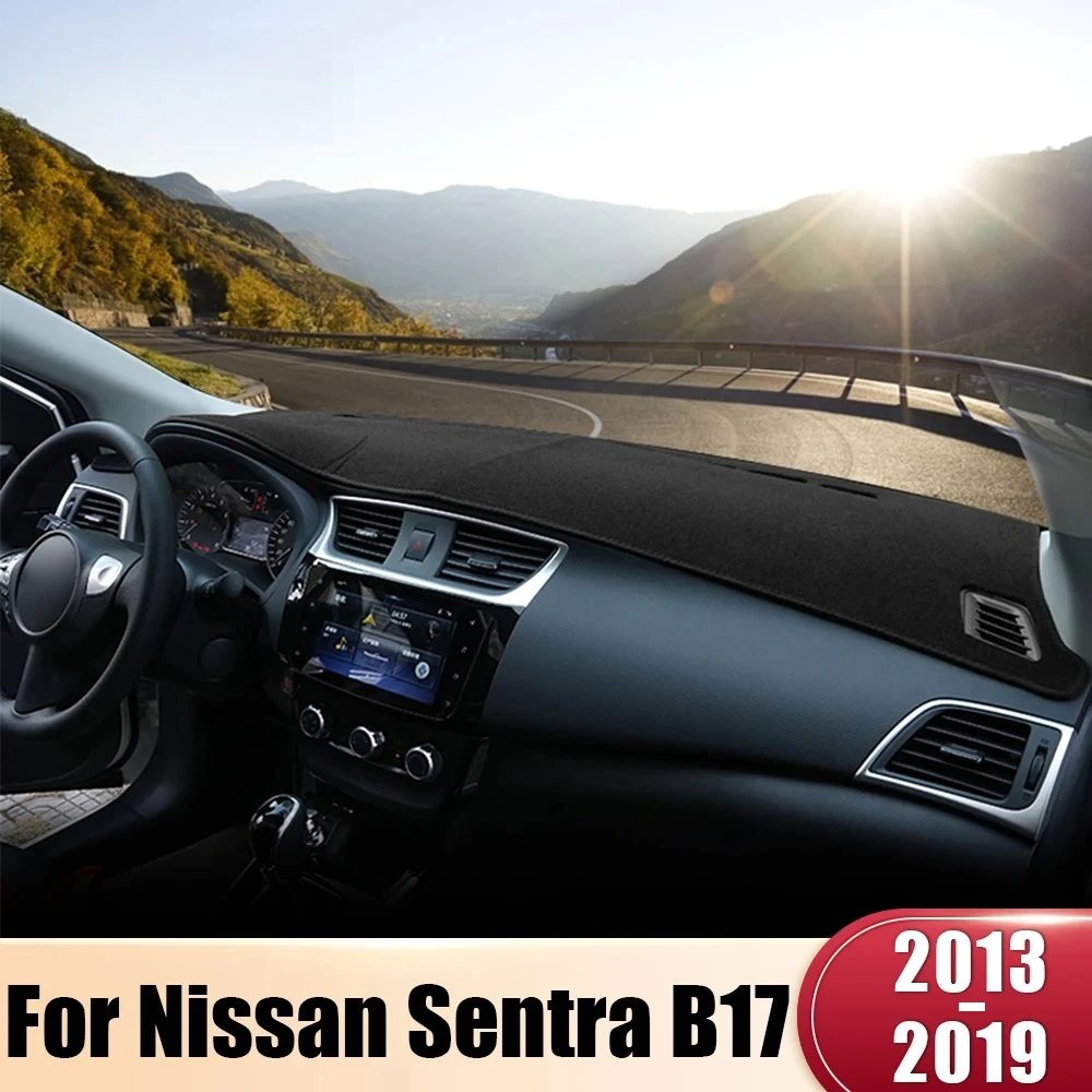 Car Dashboard Cover Dash Mat Sun Shade Non-slip Pad Accessories For Nissan Sentra B17 Sylphy 2013 2014 2015 2016 2017 2018 2019