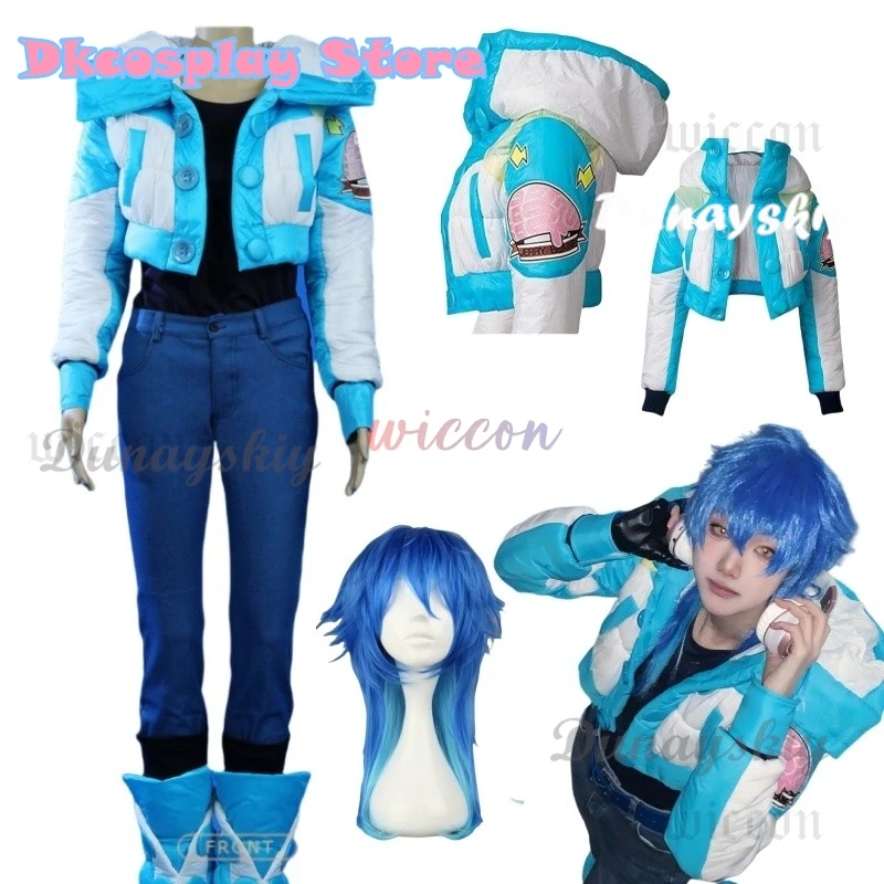 

Athemis Dramatical Murder Seragaki Aoba Cosplay Costume Coat Gloves Wig Anime Cosplay Costume Custom High Quality