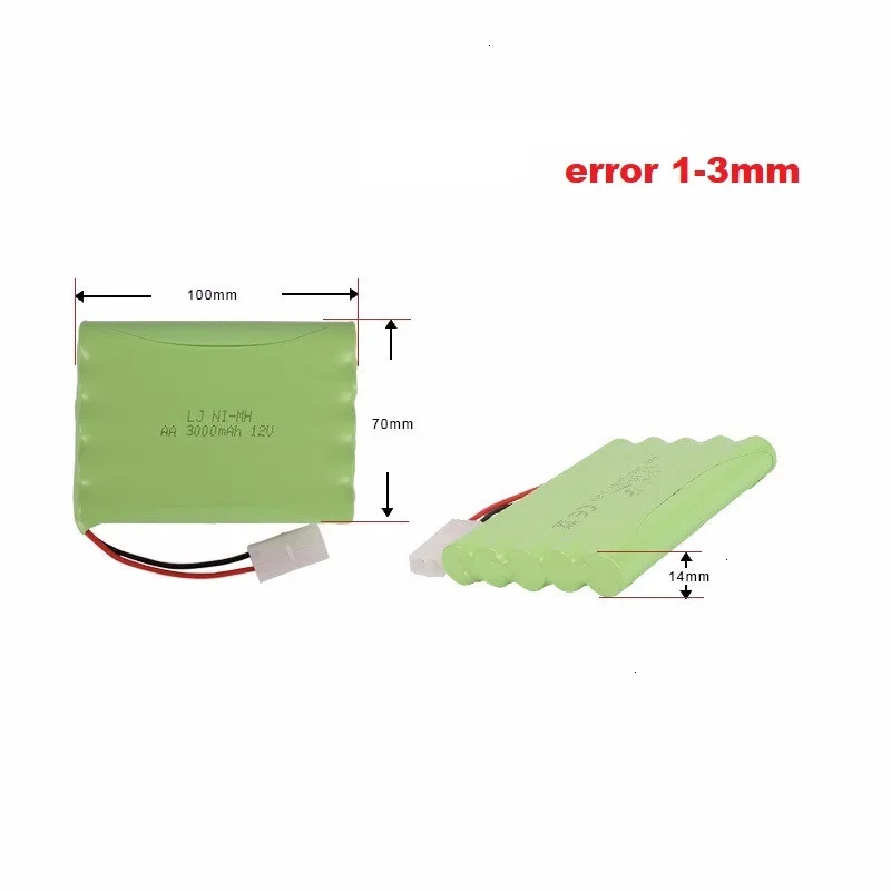 Upgrade 12v 3000mah NiMH Battery For Rc Toys Cars Tanks Trucks Robots Guns Boats AA Ni-MH 12v Rechargeable Battery Pack