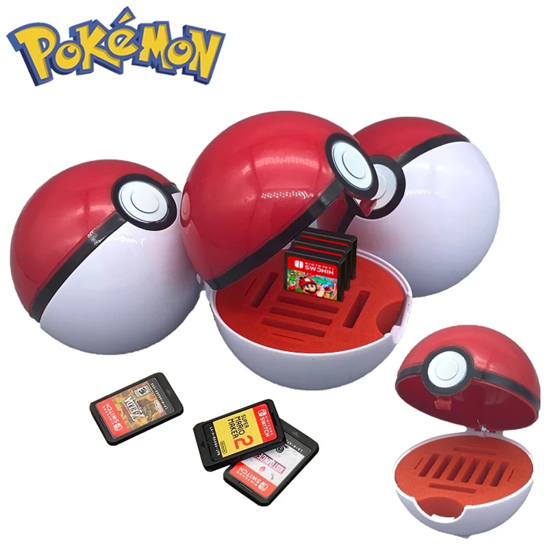 Pokemon Poke Ball Switch Card Box for Nintendo Switch OLED Game Card Portable Organizer Storage Box Game Machine Accessories