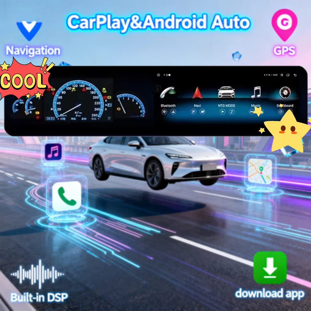 Dual Screen For Mercedes Benz A Class W176 GLA X156 CLA C117 2013-2018 Android Multimedia Player Auto  Wireless Carplay Stereo