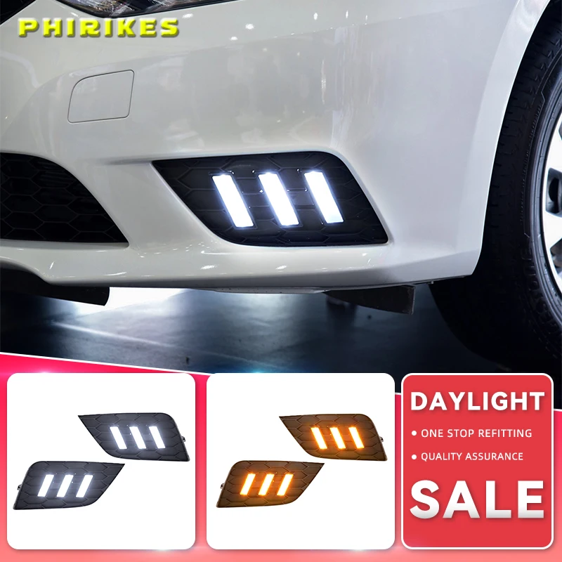 

For Nissan Sentra Sylphy 2016 2017 2018 headlight headlights 2pcs LED Daytime Running Lights DRL fog lights fog lamps fog light