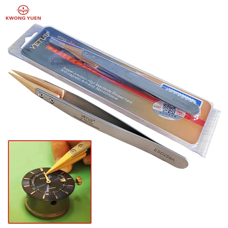 Watch Repairing Tools Boxwood Tweezers Precision Anti-Magnetic Tweezers 27-Point Tweezers Insulated Spare Parts Watch Tools
