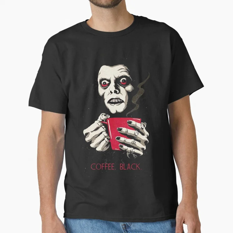 

Retro horror movie The exorcist Funny Pazuzu coffee creepy demon face Scary halloween Gift T shirt for men large size Tops S-6XL