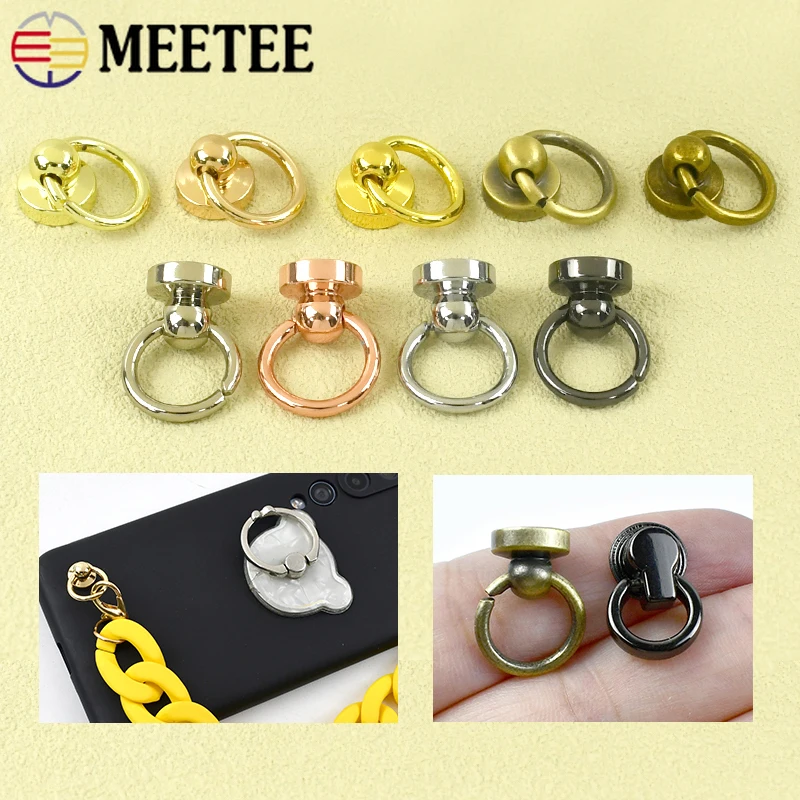 

20Pcs 8/10mm Metal Rivet Screw Buckle O Ring Side Clip Clasp Leather Handbag Strap Stud Hook Connector Bag Chain Craft Accessory