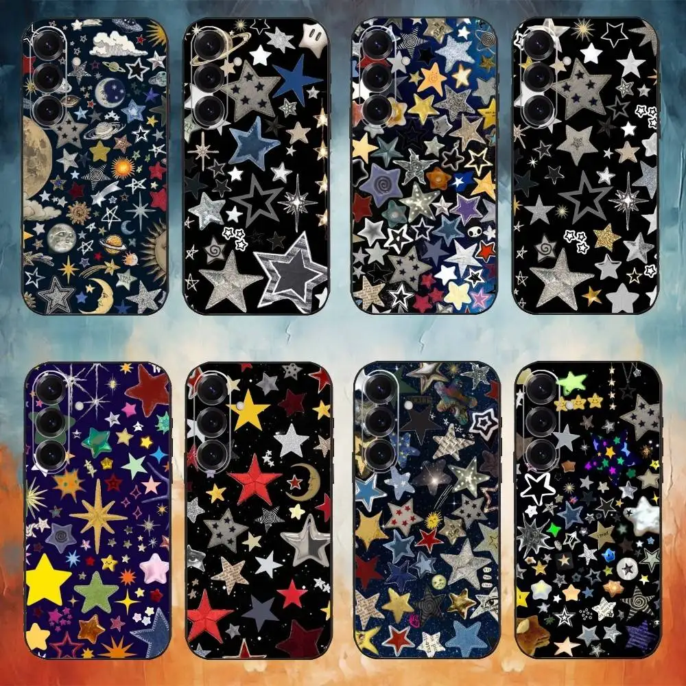 

Colorful Star Phone Case For Samsung Galaxy A73,A72,A71,A70,A53,A52,A51,Others Soft Black Cover