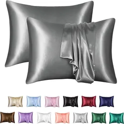 1PCS Luxury Satin Pillow Pillowcase Solid Color Silk Pillow Cover High End Quality Pillowcase Pillow Case Sleeping Pillowcase