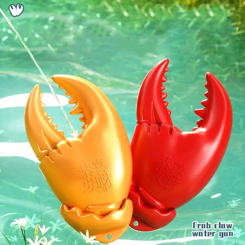 Summer New Simulation Crab Pincers Pressing Launching Shooting Water Toys Dla Dzieci Crab Pincers Play Water Fight Beach Toys